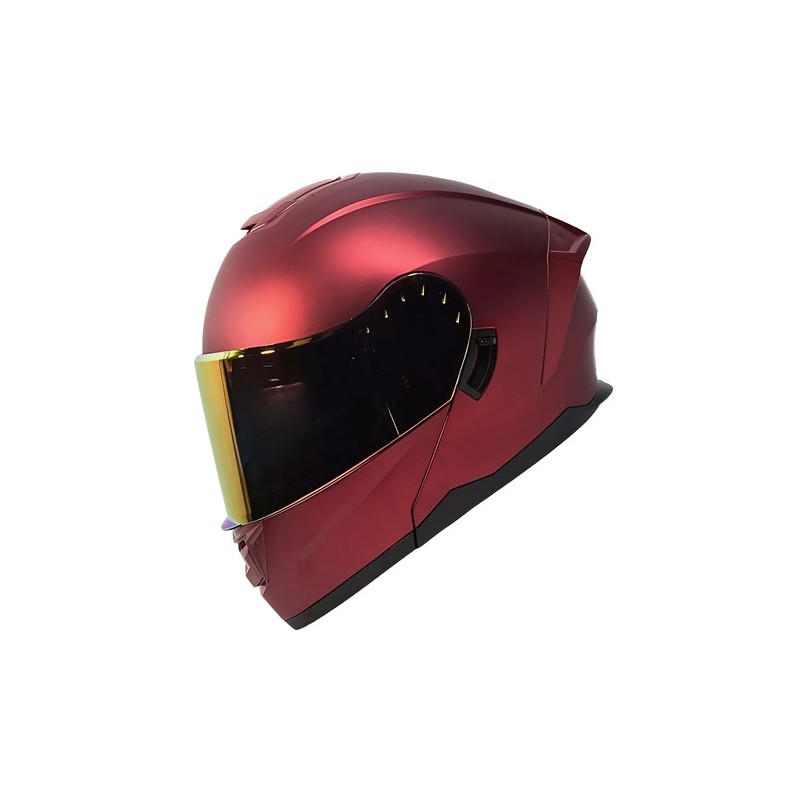 Casco para motociclista talla M abatible 2W Devil rojo mate