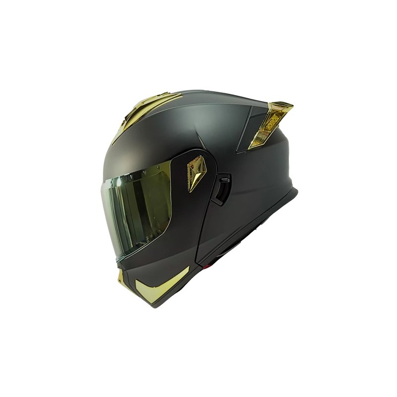 Casco para motociclista talla M abatible 2W Fury negro mate con LED