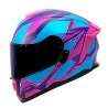 Casco para motociclista talla XL abatible 2W Liberty azul rosa