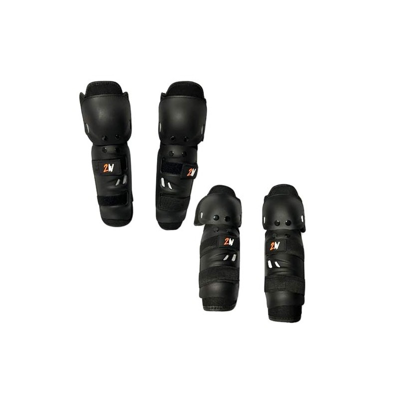 Coderas y rodilleras negro para motociclista 2W