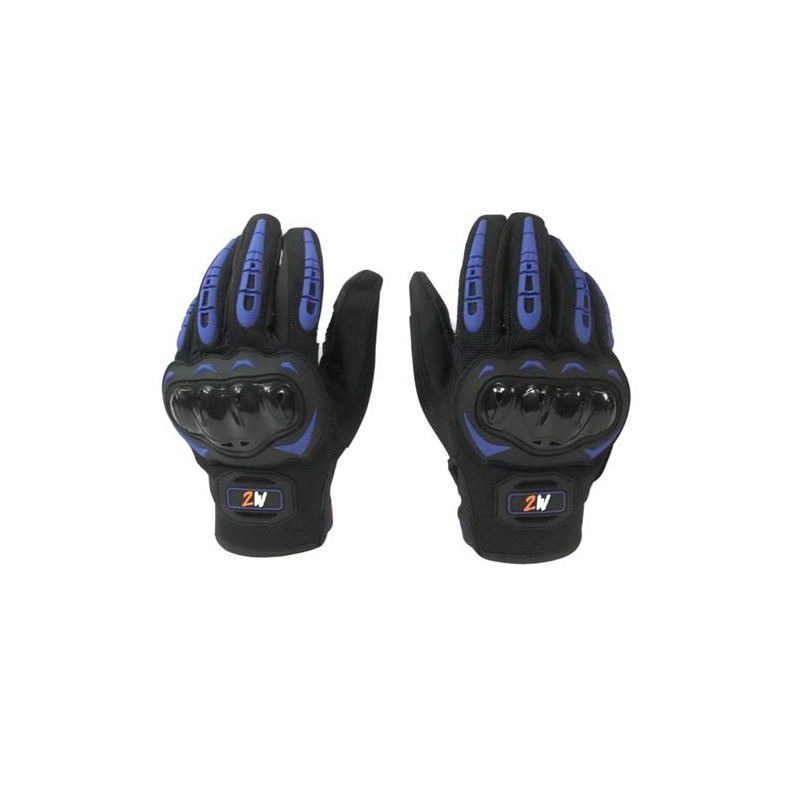 Guantes para motociclista talla L Road Guard negro azul 2W