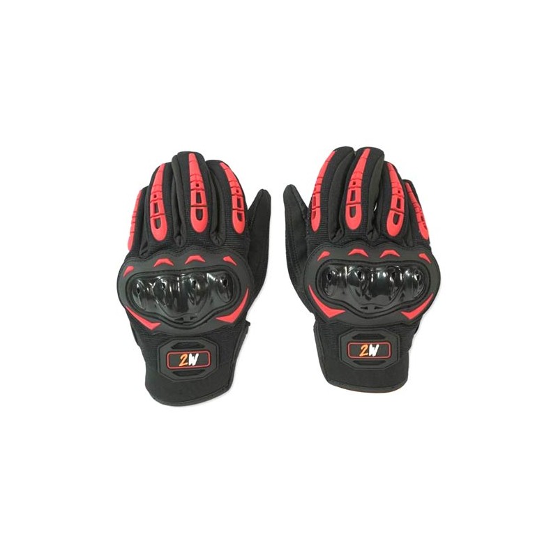 Guantes para motociclista talla XL Road Guard negro rojo 2W