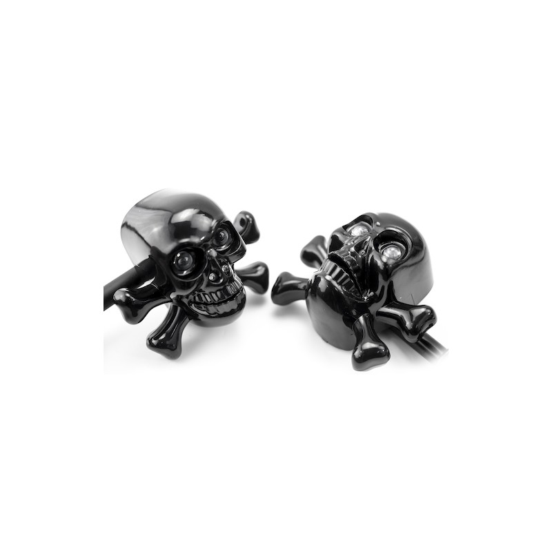 Direccionales para motocicleta universal de calavera negras led 1035 Kinlley