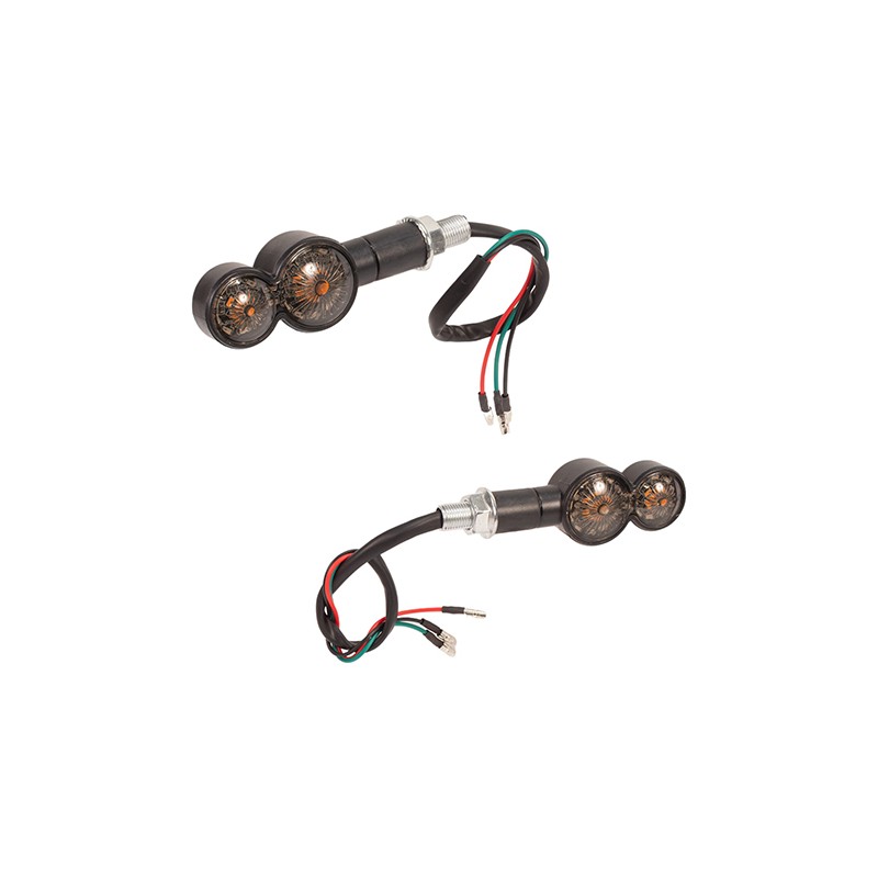 Direccionales redondas secuenciales para motocicleta universales ambar y azul Y0804 Kinlley