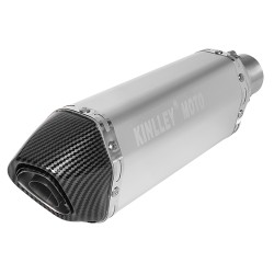 Escape para motocicleta universal deportivo Plata con fibra de carbon de 35mm a 51mm H Kinlley