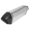 Escape para motocicleta universal deportivo Plata con fibra de carbon de 35mm a 51mm H Kinlley