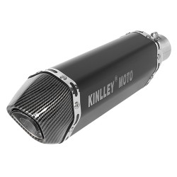Escape para motocicleta universal deportivo negro con fibra de 35mm a 51mm H Kinlley
