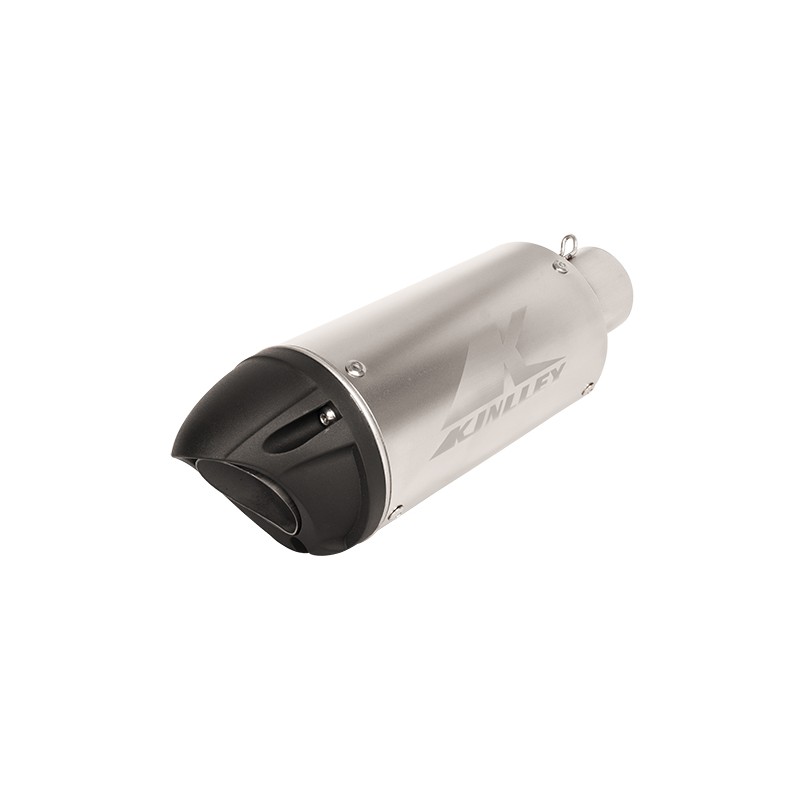 Escape para motocicleta universal deportivo negro y plata de 35mm a 51mm Duck Kinlley