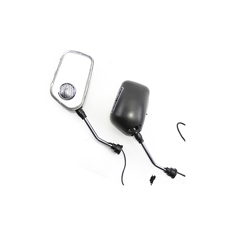 Espejos para motocicleta universales con MP3 Radio Luz 10mm Kinlley