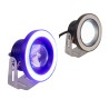 Faro auxiliar ojo de angel con base para motocicleta luz blanca y azul Kinlley