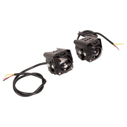 Faros auxiliares laser cuadrados con base para motocicleta luz blanca y ambar 15W Kinlley