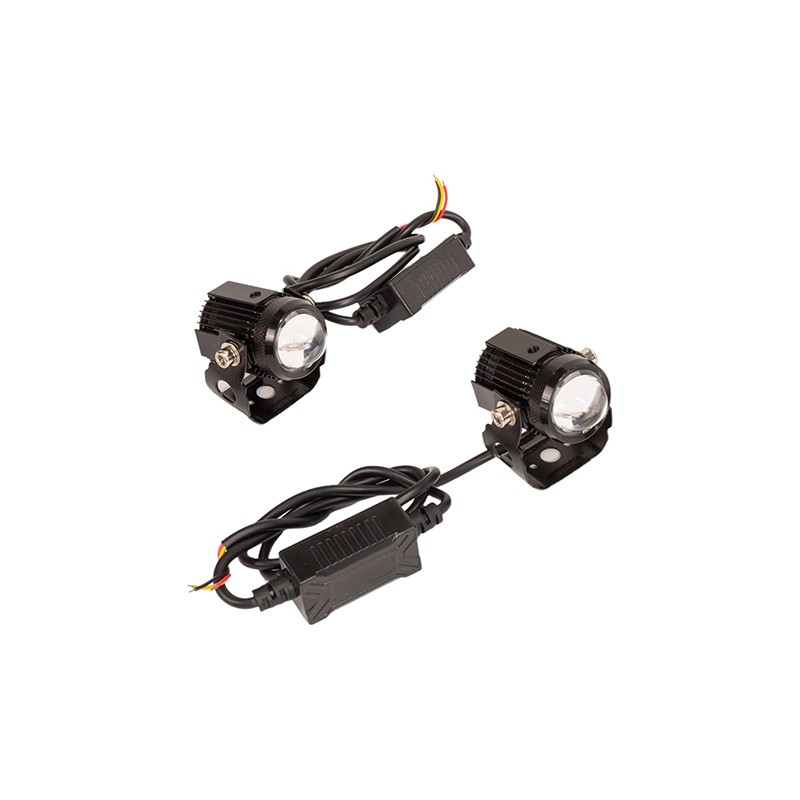Faros auxiliares laser de balastra circulares con base para motocicleta luz blanca y ambar Kinlley