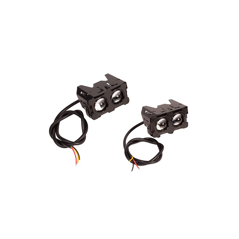 Faros auxiliares laser rectangular mini con base para motocicleta luz blanca y ambar 1800 LM 16W 12V Kinlley