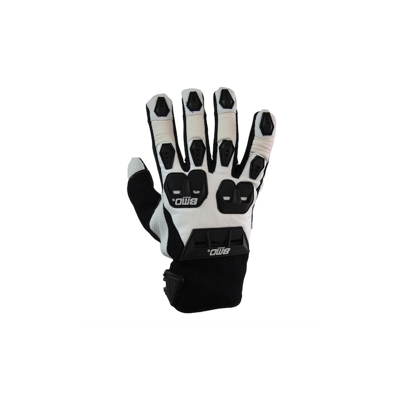 Guantes para motociclista motocicleta BMD textil completo MS - 2017 - 01 XL negro blanco Benotto