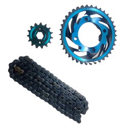 Kit de traccion FT125 38D - 15D 428Hx102L azul