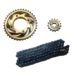 Kit de traccion FT125 38D - 15D 428Hx102L dorado