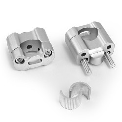 Bases de manubrio universal para motocicleta de aluminio plata Alessia