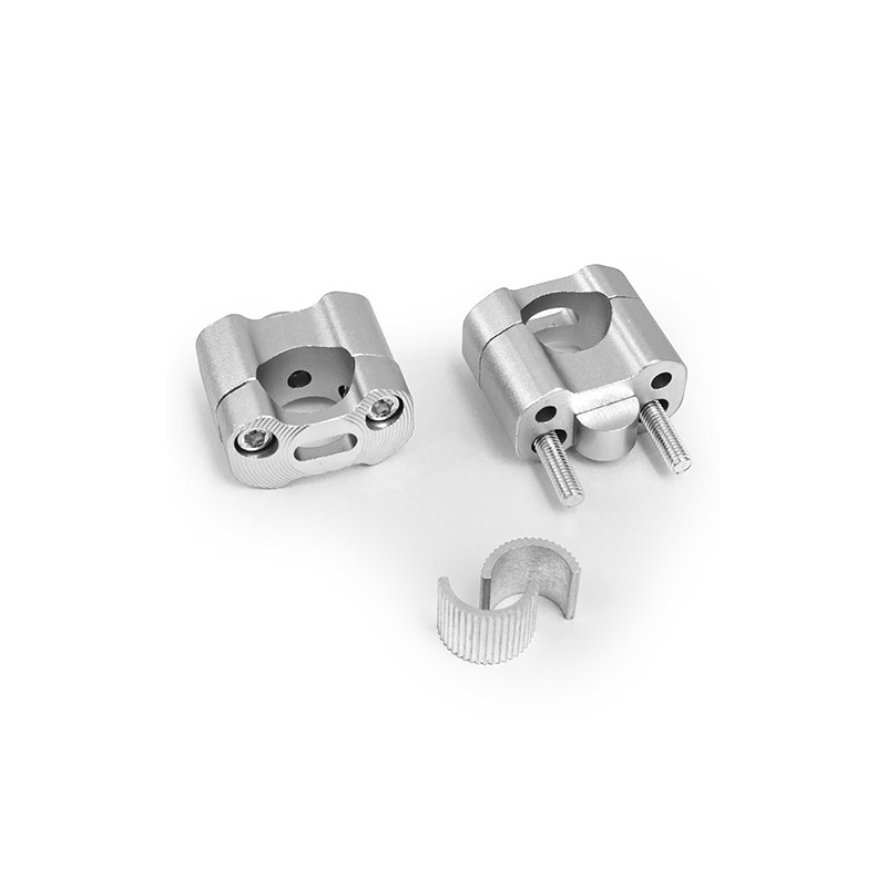 Bases de manubrio universal para motocicleta de aluminio plata Alessia