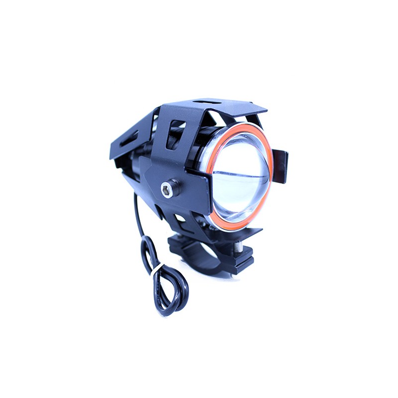 Faro auxiliar negro 12 Vcc naranja ojo de angel