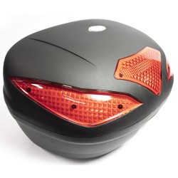 Caja porta equipaje para motocicleta 43L negra base metalica Kinlley
