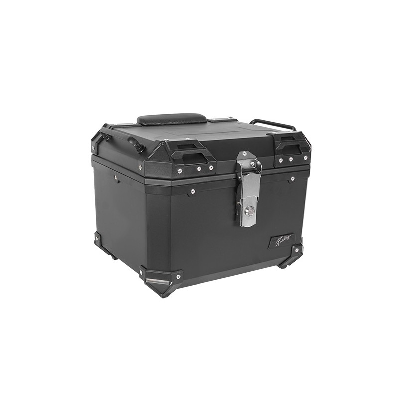 Caja porta equipaje para motocicleta 45L negra con respaldo y forro Kinlley