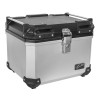 Caja porta equipaje para motocicleta 47L negra y plata con respaldo y forro Kinlley