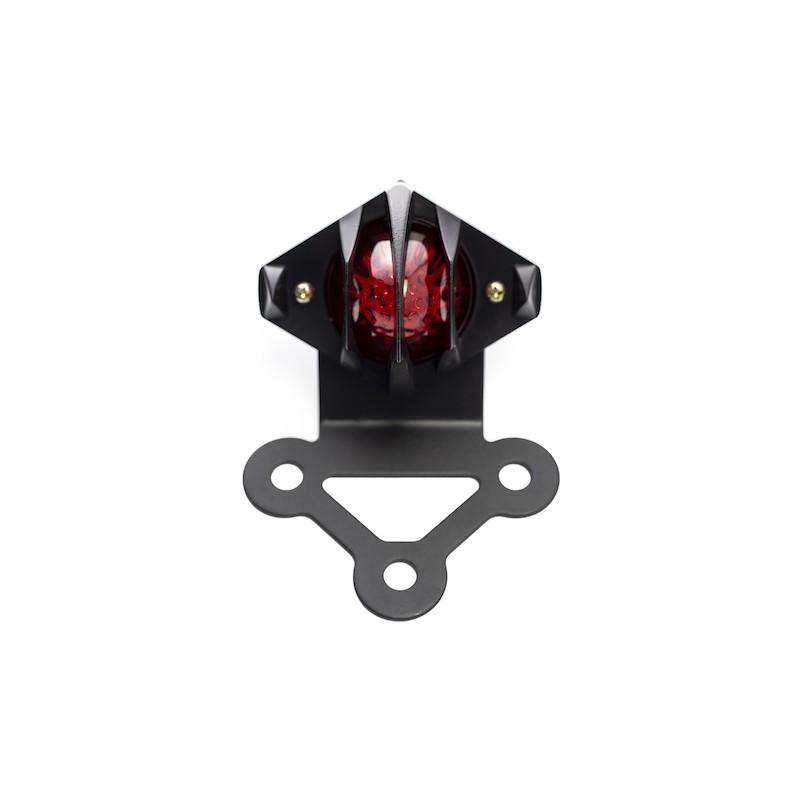 Calavera con base y soporte de placa negra led universal para motocicleta cafe racer 2031 Kinlley