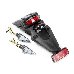 Calavera con salpicadera para motocicleta negra reversa y direccionales modelo 2025 Kinlley