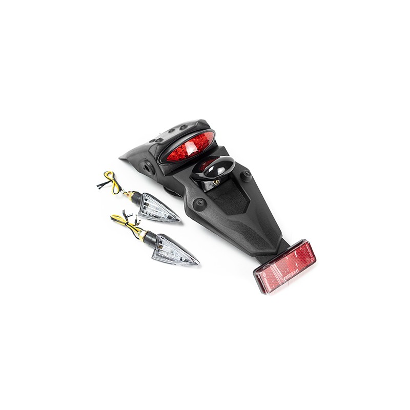 Calavera con salpicadera para motocicleta negra reversa y direccionales modelo 2025 Kinlley