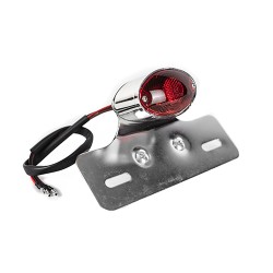 Calavera con soporte de placa cromado para motocicleta universal 2008 Kinlley