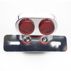 Calavera de dos reflectores con direccionales y soporte para placa cromado para motocicleta universal 2001 Ki…