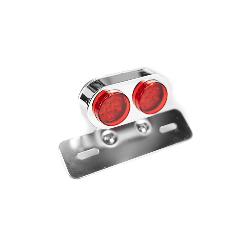 Calavera de dos reflectores con soporte para placa cromado para motocicleta universal 2002 Kinlley