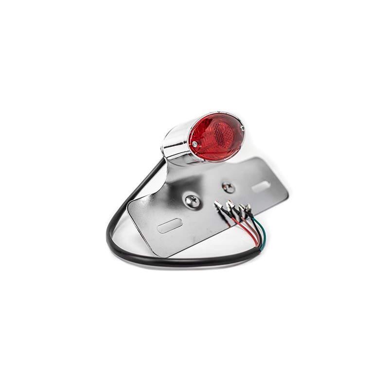 Calavera led con soporte de placa cromado para motocicleta universal 2008 Kinlley