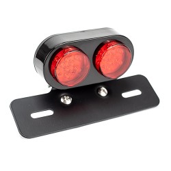 Calavera led para motocicleta de dos reflectores con soporte para placa negro universal 2002 Kinlley