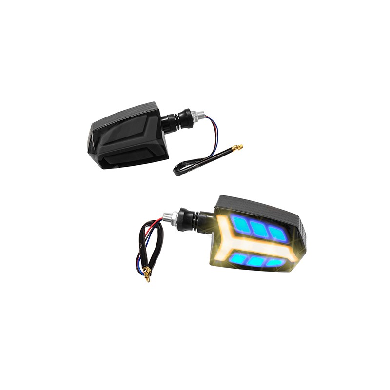 Direccionales de led para motocicleta universales ZXD - 105 azul y amarillo Kinlley