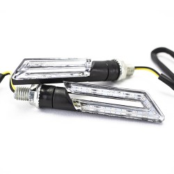 Direccionales de led para motocicleta universales rectangular blanca Kinlley