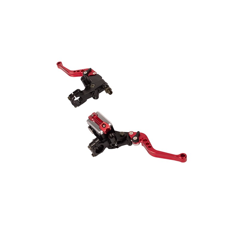 Manijas de freno con bomba y clutch para motocicleta roja universal HX - 0046 Kinlley