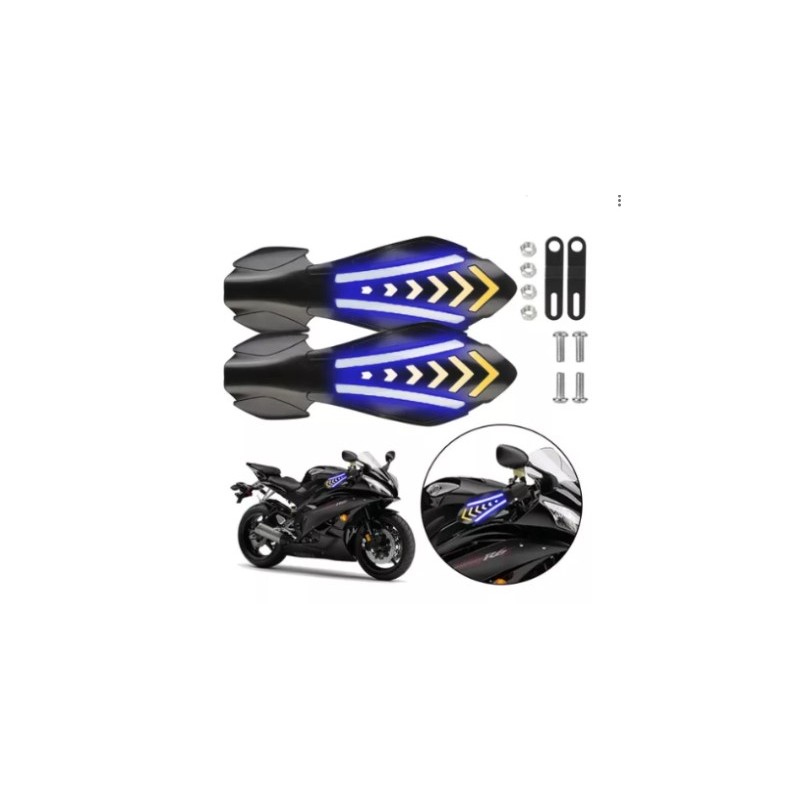 Protectores de puños con luz para motocicleta HS - 01 universal negro Kinlley