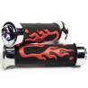 Puños para motocicleta Flame negro rojo Kinlley