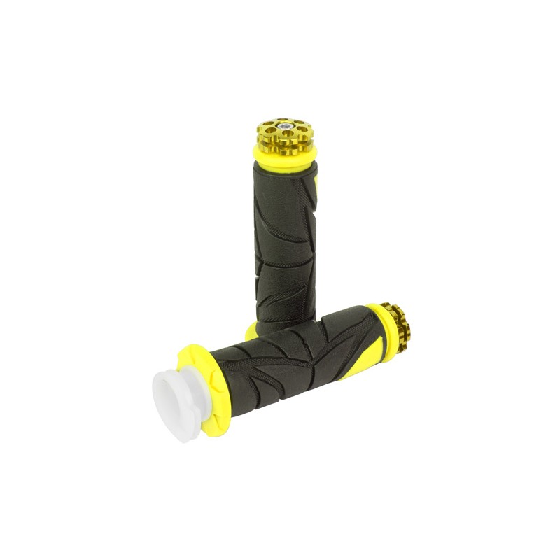 Puños para motocicleta universales B523 amarillo Kinlley