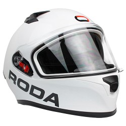 Casco para motociclista talla L cerrado Course blanco Roda