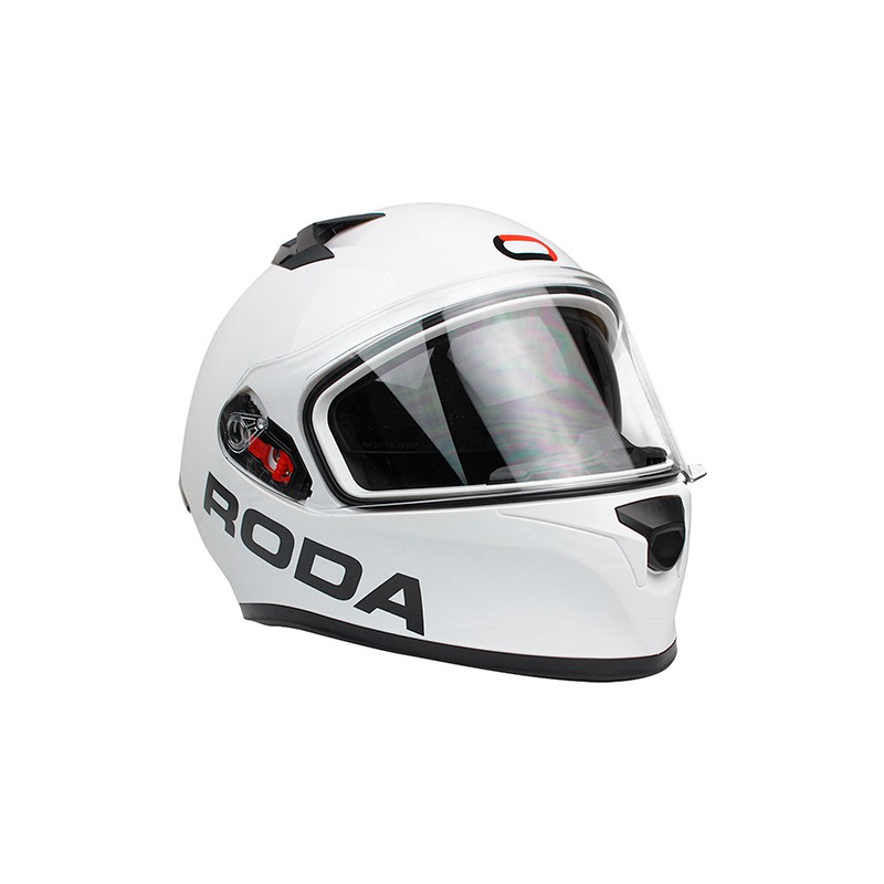 Casco para motociclista talla L cerrado Course blanco Roda