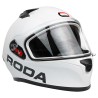 Casco para motociclista talla L cerrado Course blanco Roda
