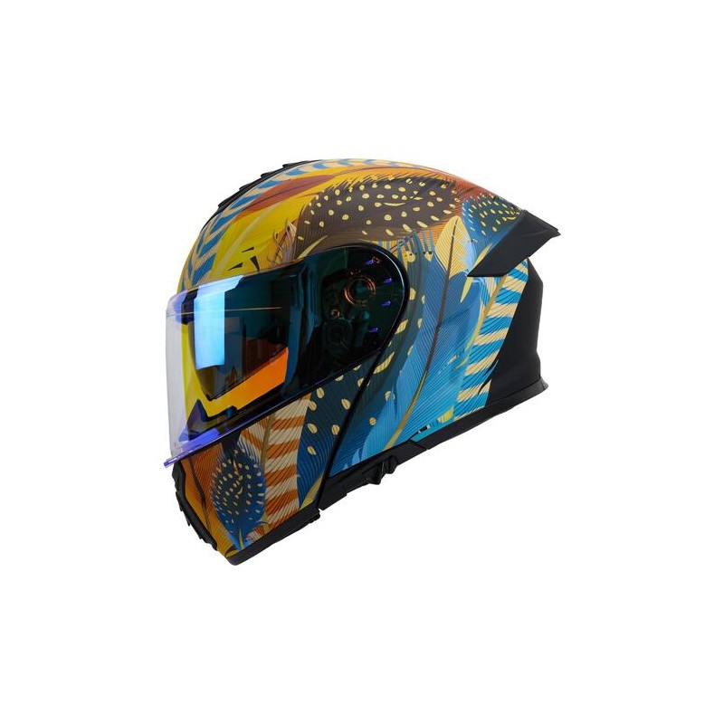Casco para motociclista talla XL abatible Roda pilot naranja mate feather