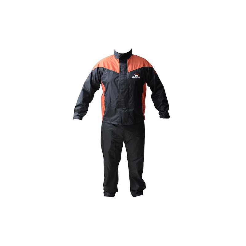 Impermeable Talla G negro naranja set (2pz) Roda