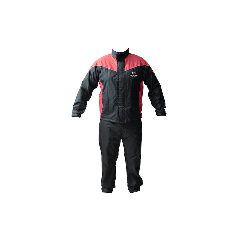 Impermeable Talla XG negro rojo 2 Piezas Roda