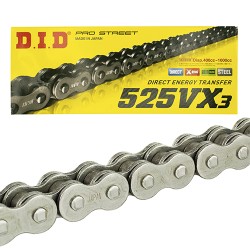 Cadena de transmision para motocicleta 525VX x 114L DID (X - Ring) (Japonesa)