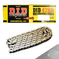 Cadena para motocicleta 428 D x 126 DID dorada con negro