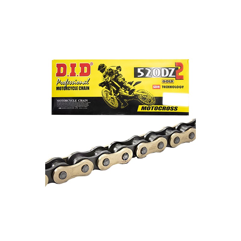 Cadena para motocicleta 520 DZ2 x 120 DID dorada Especial Motocross