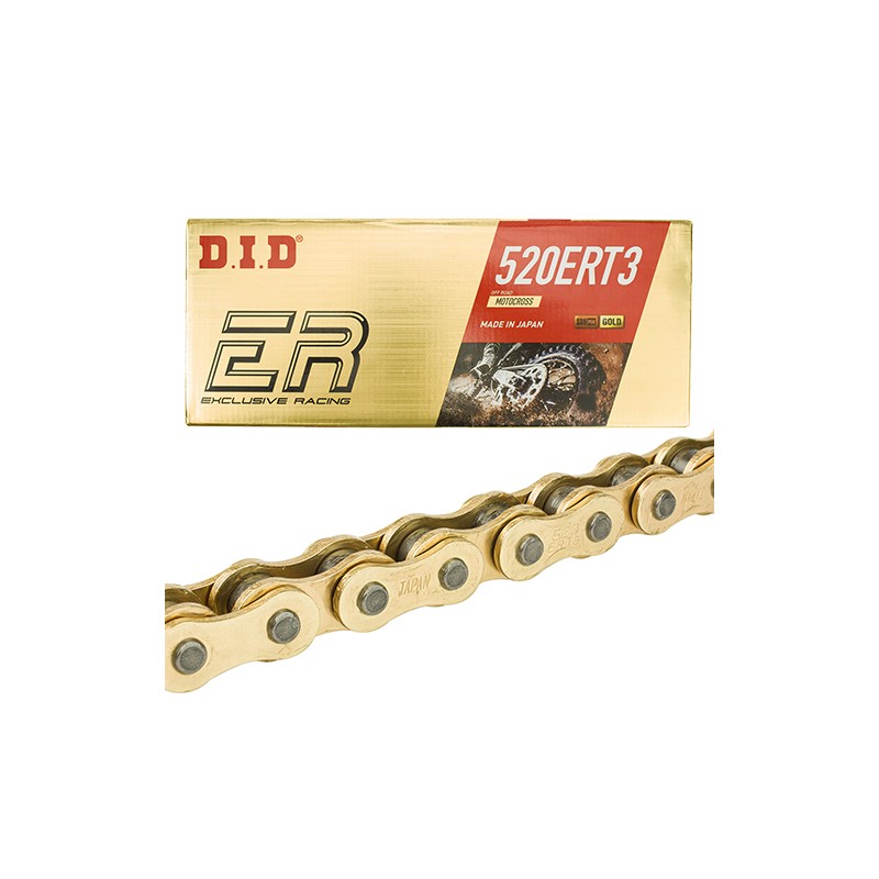 Cadena para motocicleta 520 ERT3 X 116 DID dorada Especial Motocross
